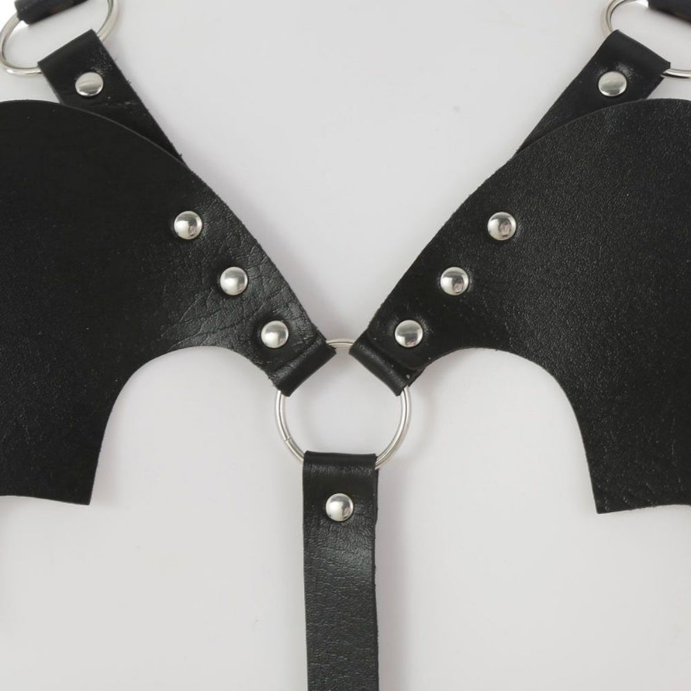 Punk Leather Body Chains - Black Layered Waist Harness for Women