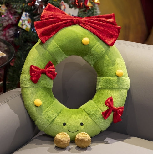 Christmas Gingerbread Man Pillow Set - Holiday Tree Cushion & Decor