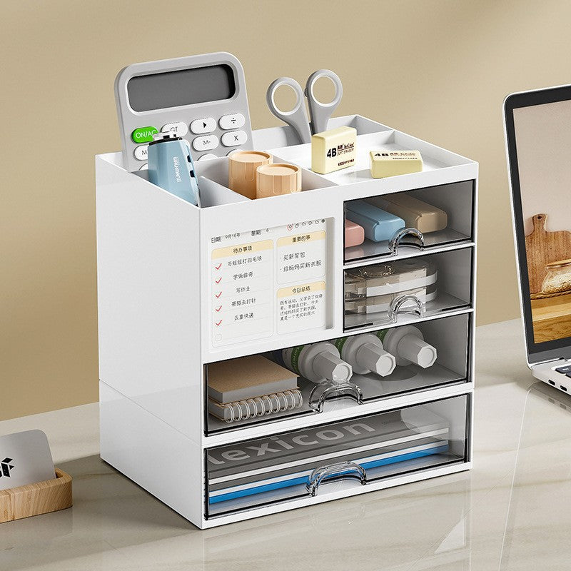 Multi-Functional Transparent Drawer Pen Holder Organizer with Dividers