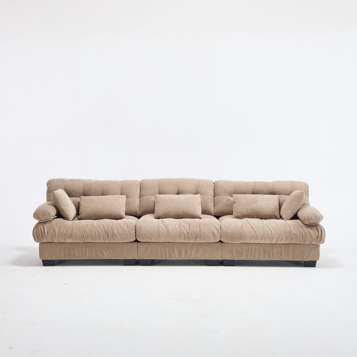 Modular Sectional Sofa - Light Brown Oversized Cloud Couch with 5 Pillows