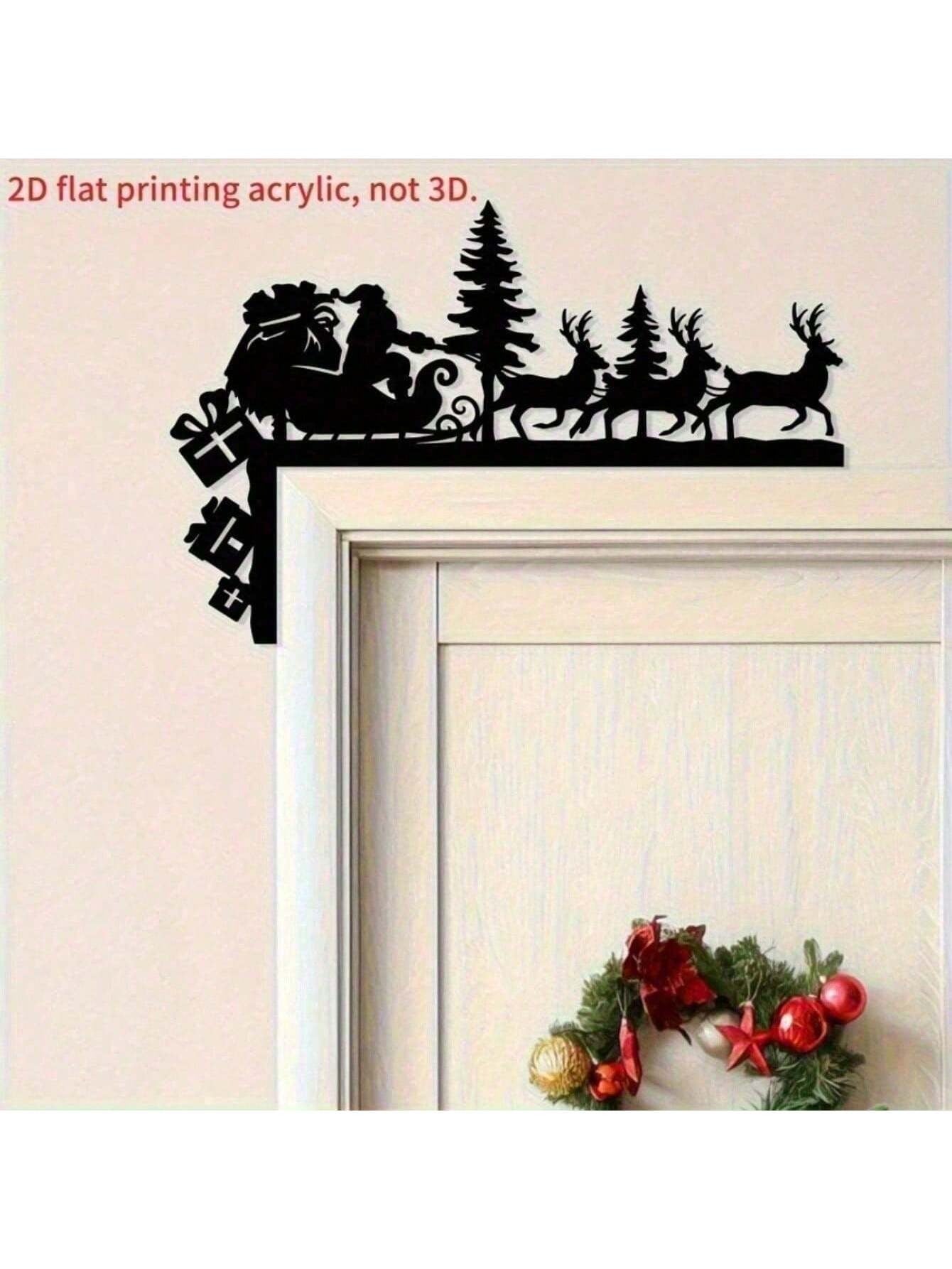 3D Santa Silhouette Metal Wall Art - Wrought Iron Decor