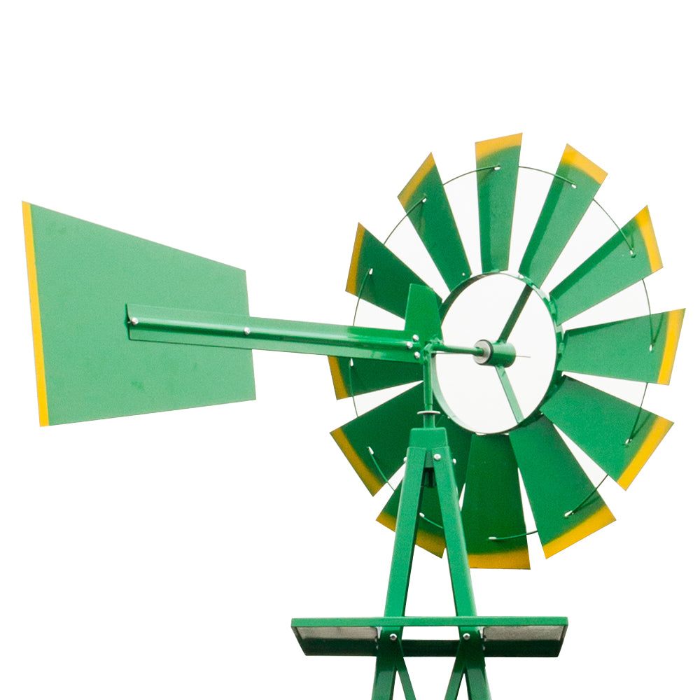 8FT Weather-Resistant Garden Windmill with Steel Frame for Lawn Decor