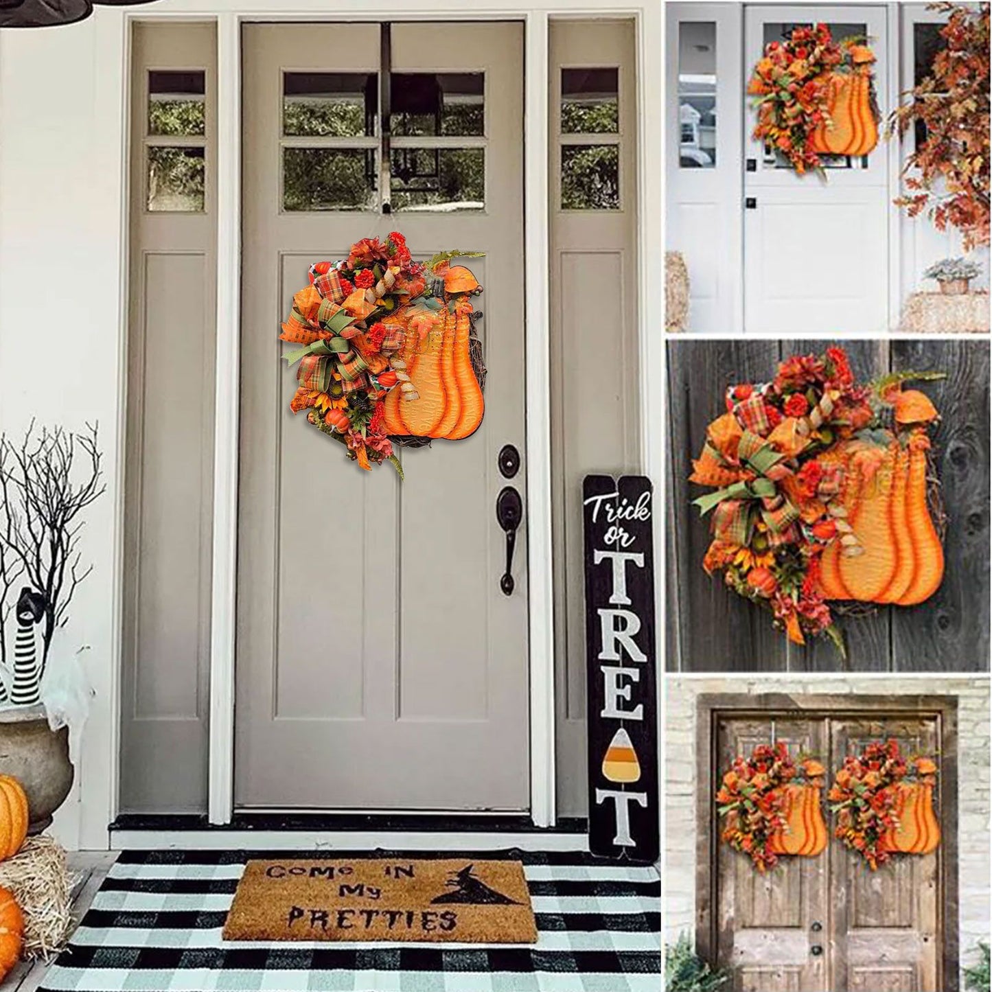 Orange Pumpkin Garland Holiday Decoration for Home & Garden
