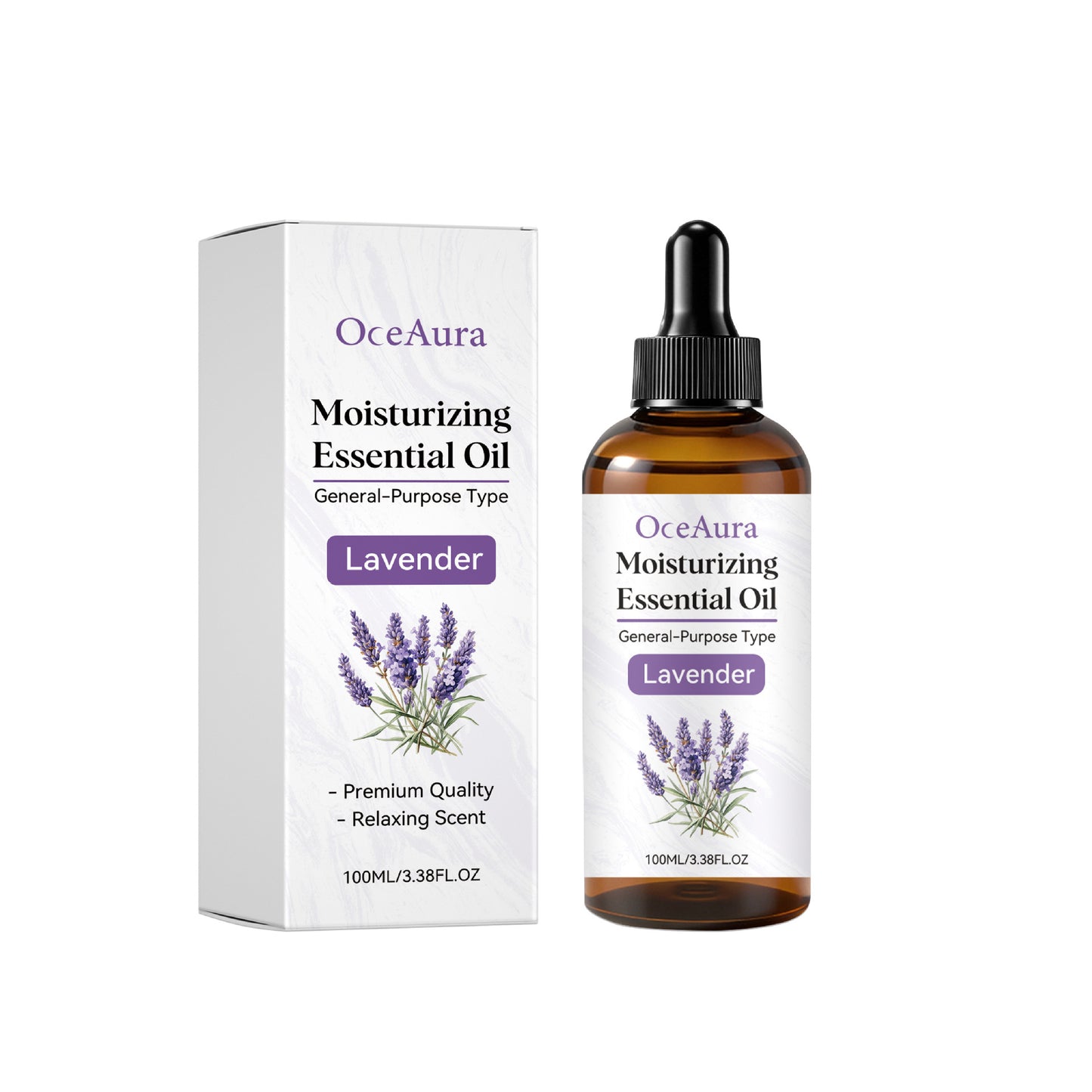 Lavender Massage Oil 100ml - Relaxing Body & Face Skin Care