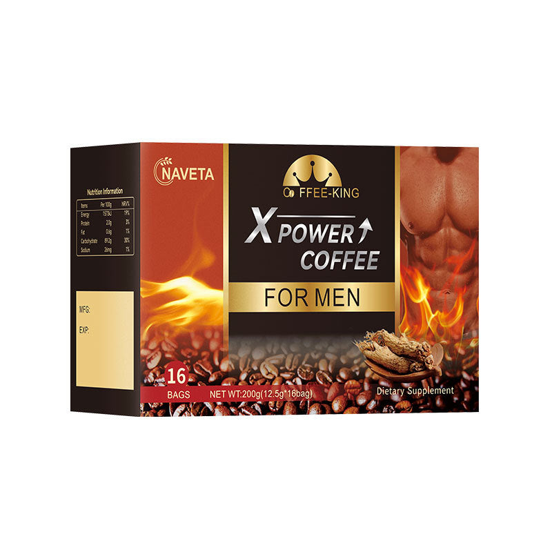 Instant Black Coffee with Ginseng and Oyster Tonic - Energy Boost, 16 Sachets
