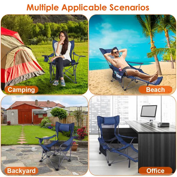 Foldable Camping Chair - Heavy Duty 330lbs Capacity with Cup Holder