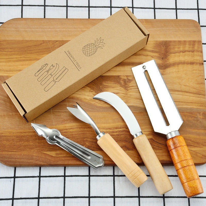 Pineapple Kitchen Knife Set - Stainless Steel 4-Piece Household Tool Kit