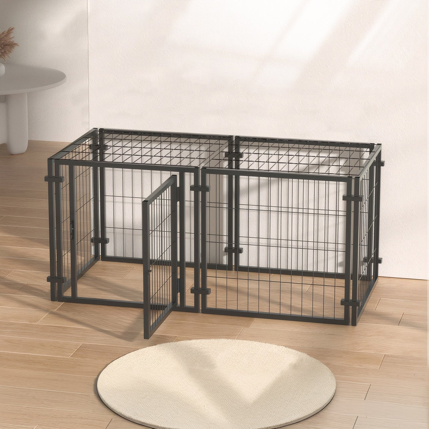 47.2-Inch Metal Dog Crate for Small to Large Dogs Indoor Outdoor Use