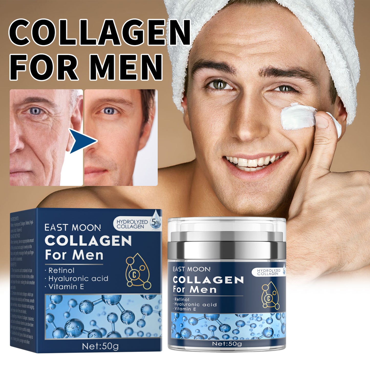 Men's Anti-Wrinkle Face Cream with Retinol & Hyaluronic Acid