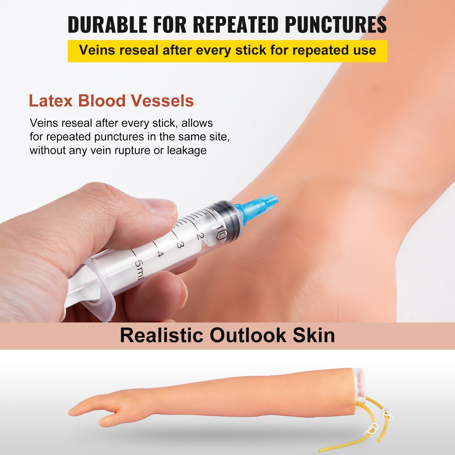 IV Practice Kit - 12 PCS High Simulation Venipuncture Arm