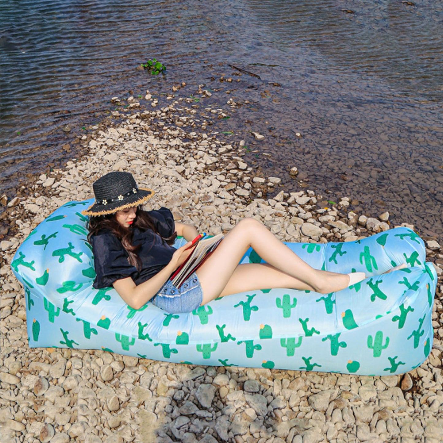 Inflatable Lounger - Portable Foldable Outdoor Air Chair