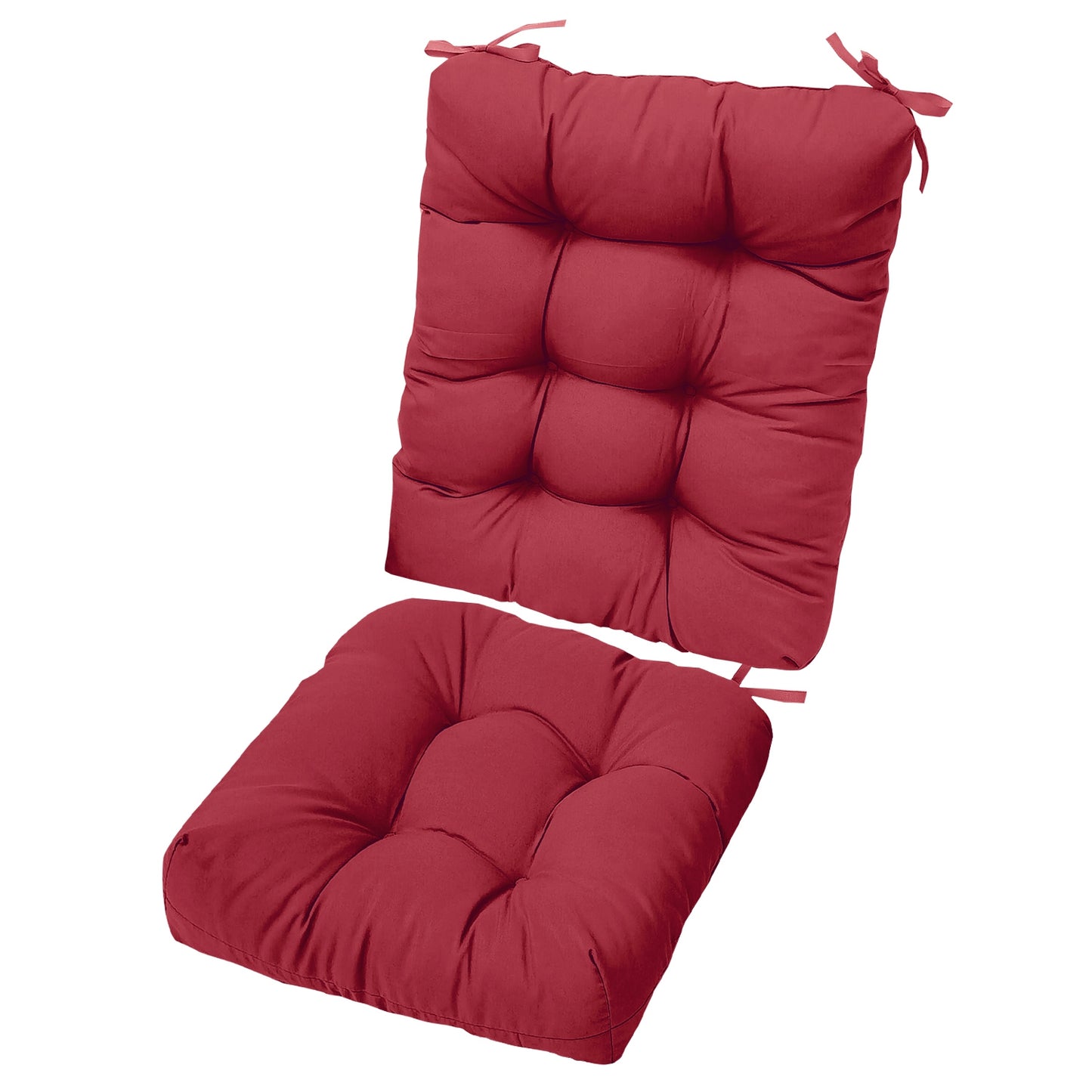 2-Piece Waterproof Rocking Chair Cushion Set with Non-Slip Ties