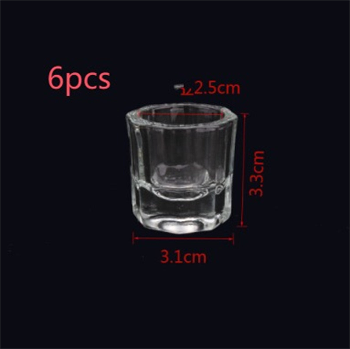 Octagonal Crystal Mixing Cup for Nail Art & Beauty Treatments, White
