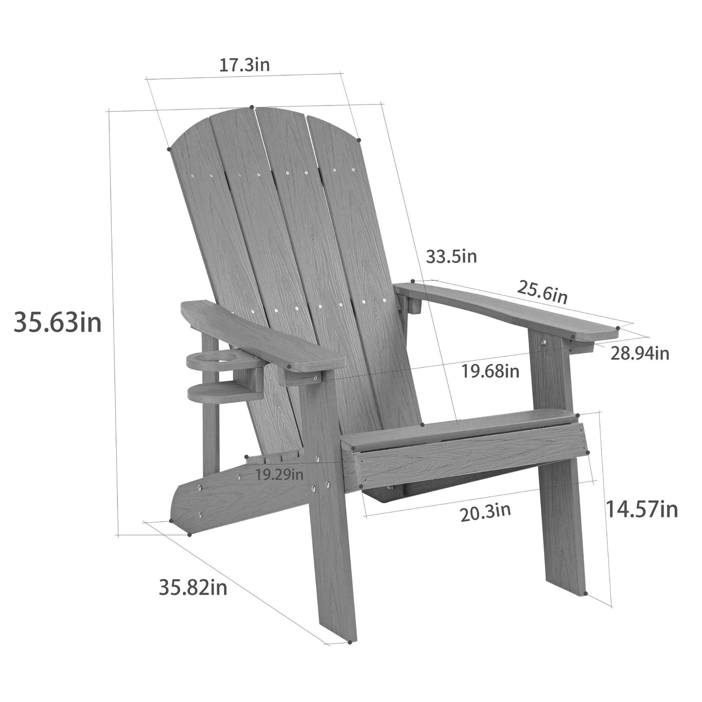 Outdoor Lounge Chair With Cup Holder For Patio Relaxation & Garden