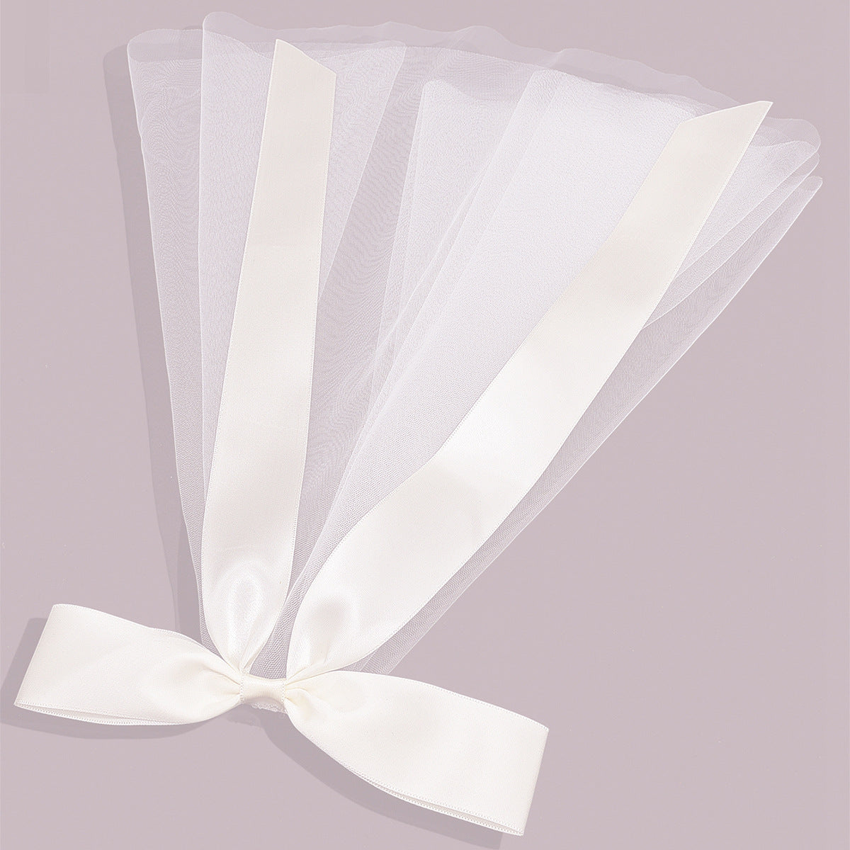 Bridal Ribbon Veil Short
