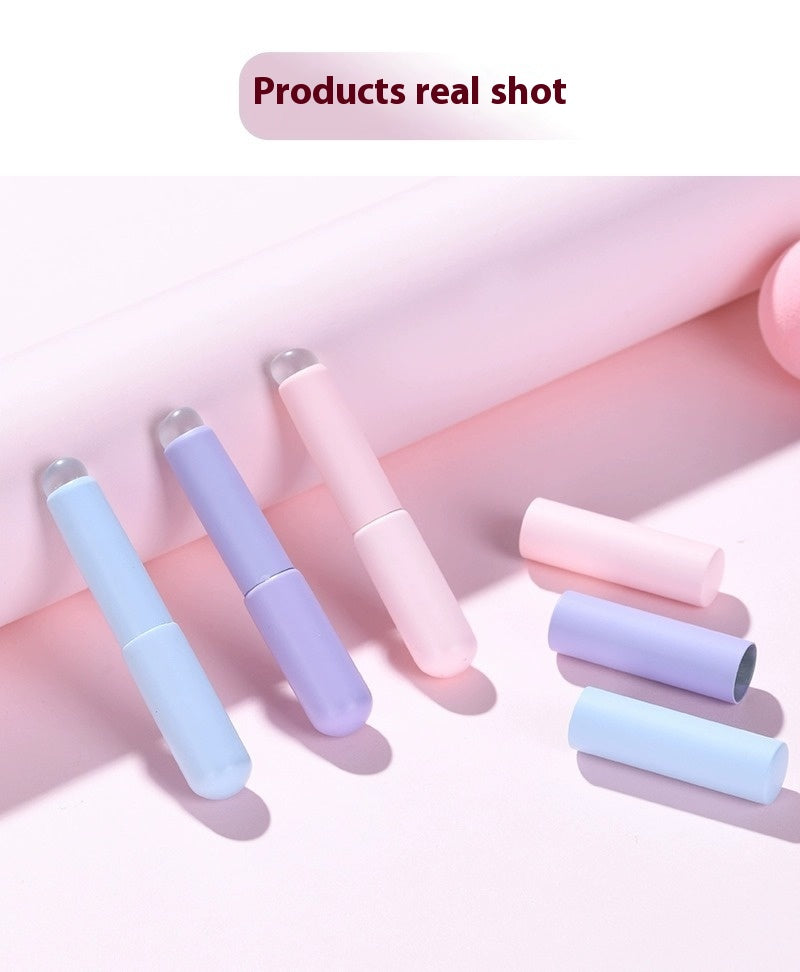 Portable Silicone Lip Brush with Lid - Travel Makeup Tool for Lips