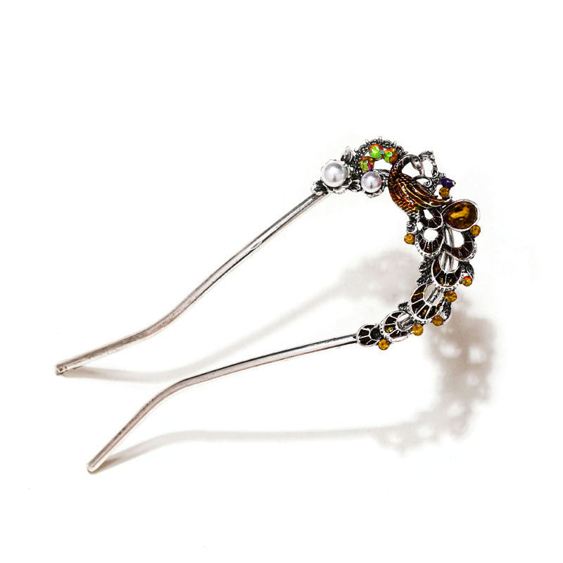 Chinese Vintage U-Shaped Hairpin - Alloy Hair Comb