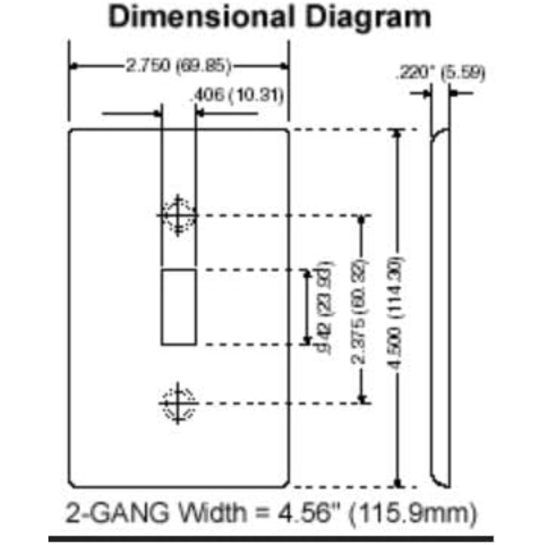 Blank Wall Plate - Standard Size, White, Thermoset Material