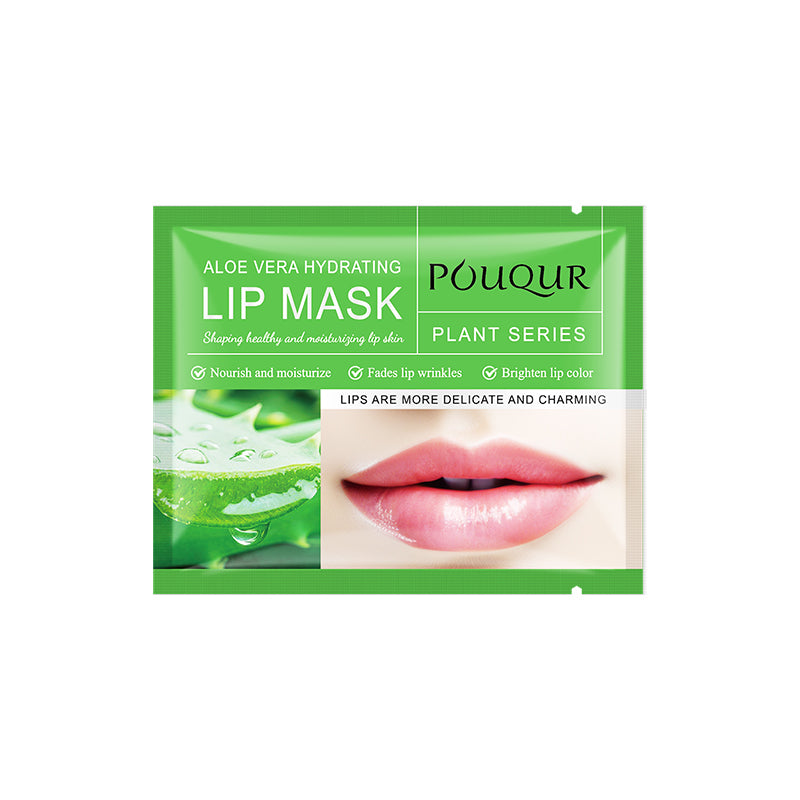 Aloe Vera Lip Mask 10pcs - Hydrating Facial Care Treatment for Smooth Lips