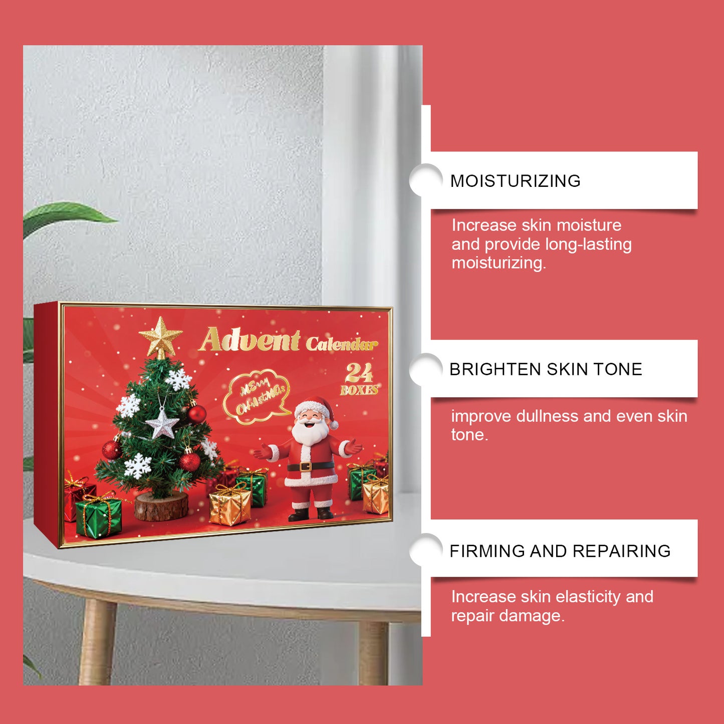 Christmas Countdown Cosmetics & Skin Care Gift Box - 24 Pieces