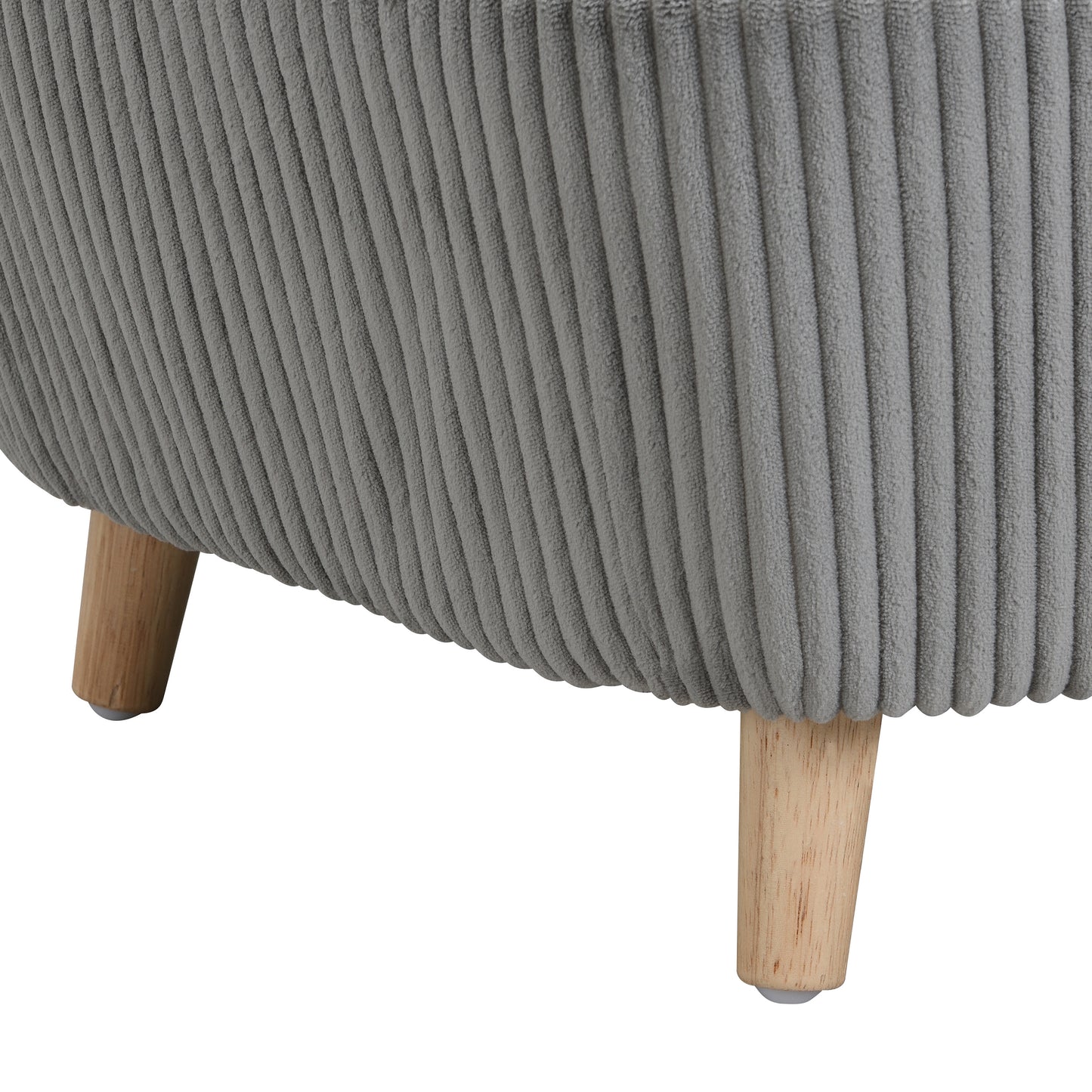 Small Dog Elevated Bed Frame with Corduroy Cushion & Rubber Wood Legs - Grey