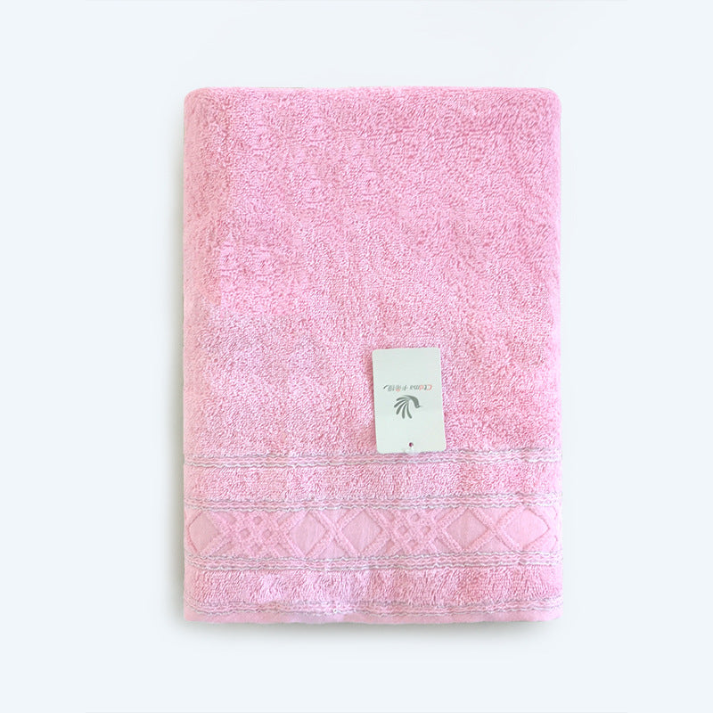Large Cotton Bath Towel - Thickened, Highly Absorbent, Solid Color
