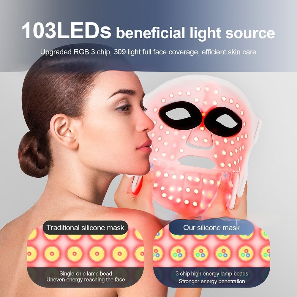 Rechargeable LED Photon Facial Mask for Skin Rejuvenation - Black & White