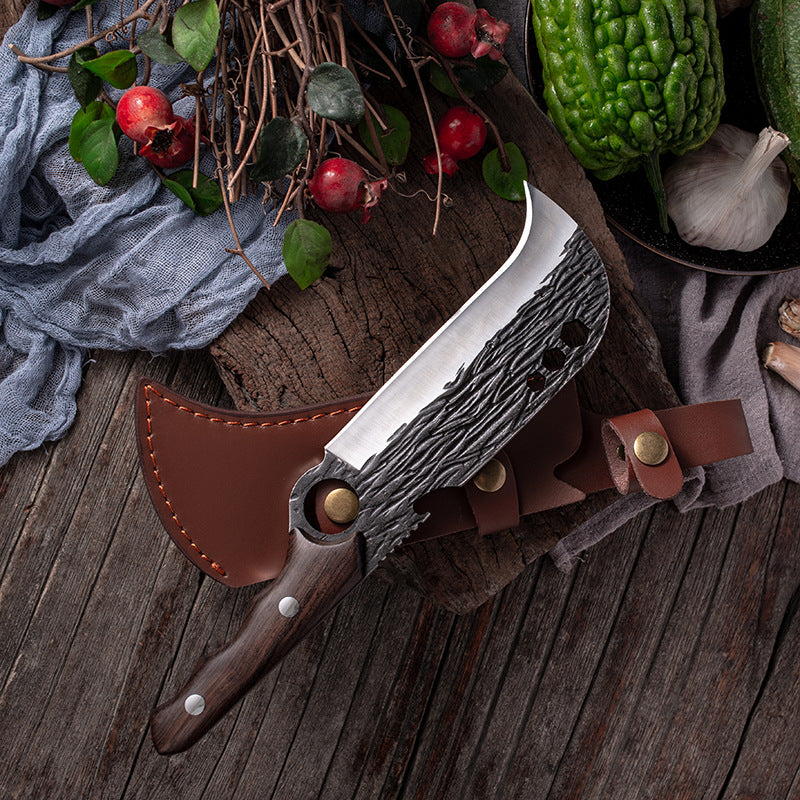 Outdoor Bone Chopping Hook Knife with Sheath - Portable Kitchen Tool