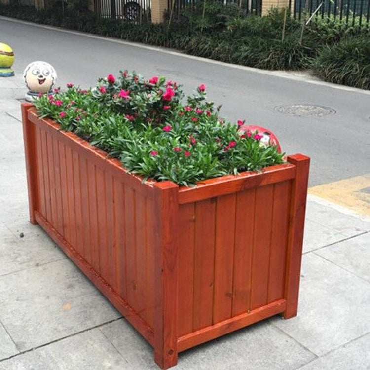 Solid Wood Flower Box Large Landscape Plant Container for Garden & Home
