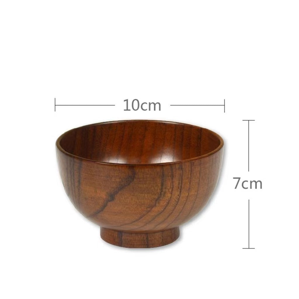 Wooden Bowl Large & Small Set - Retro Home Kitchen Tableware