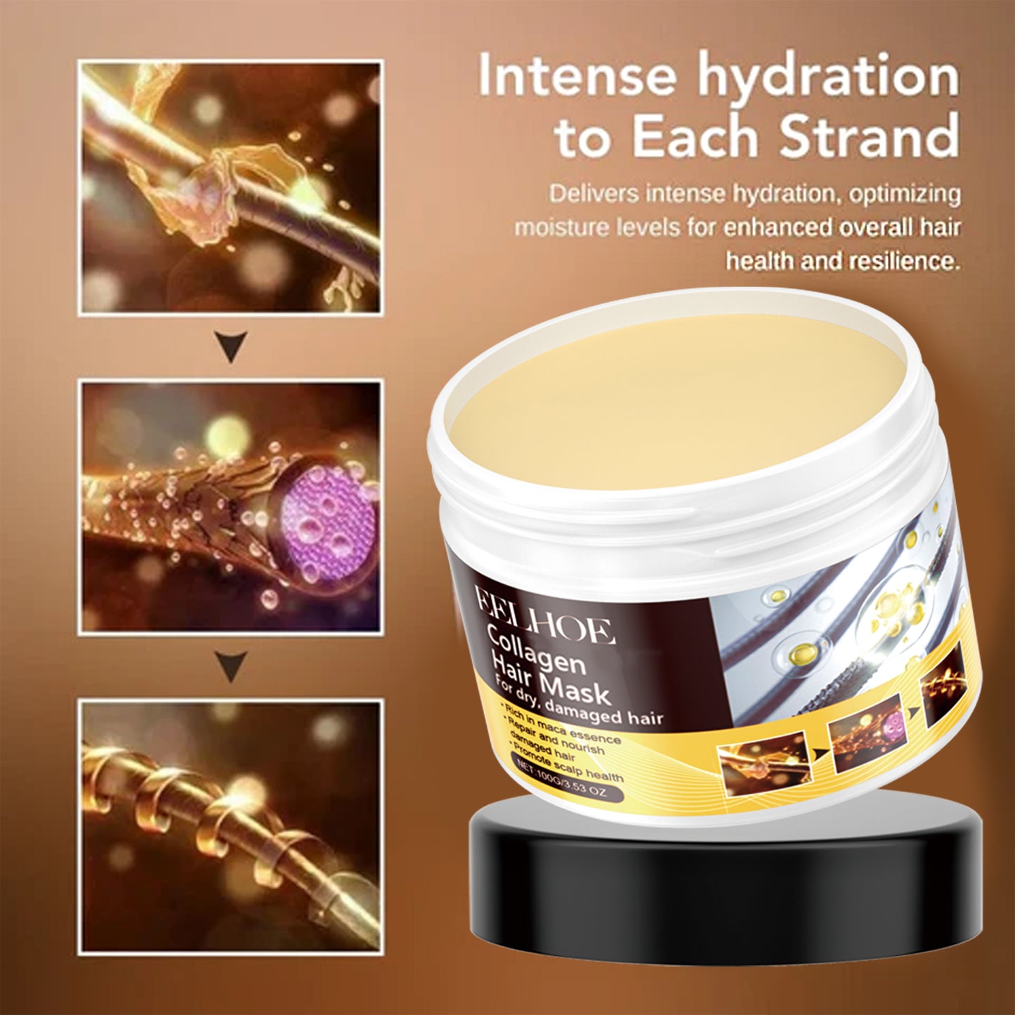 Collagen Hair Repair Mask - Deep Moisturizing & Strengthening Treatment