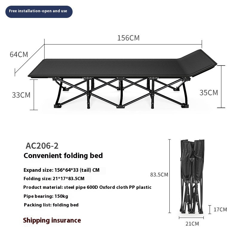 Portable Folding Bed for Camping and Office Use – Lightweight & Space Saving