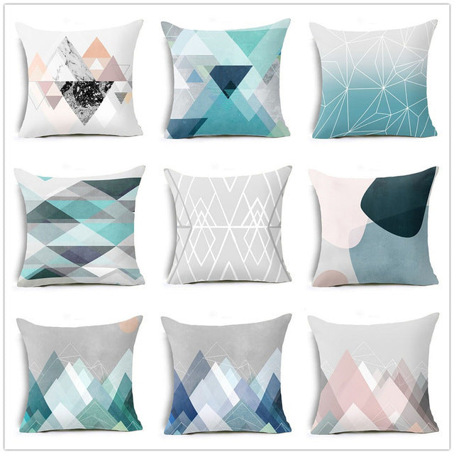 Modern Minimalist Living Room Pillowcase Set - Geometric Design, 45x45cm