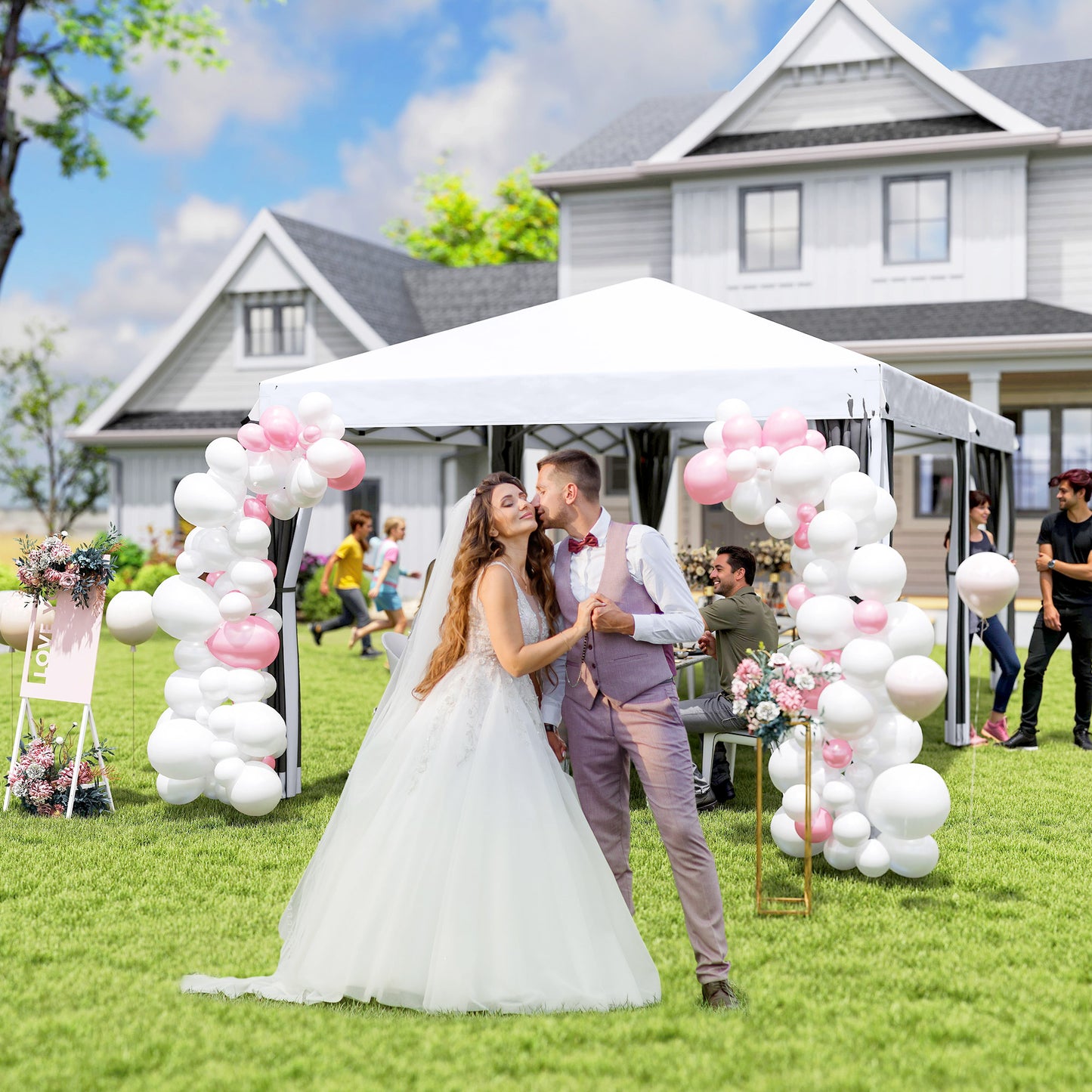 10x20 Pop Up Canopy Tent with Netting - Heavy Duty Sun Shelter