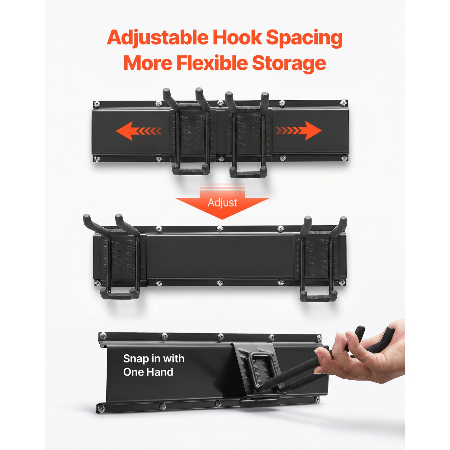 Wall Mount Garden Tool Organizer Rack - Heavy Duty Garage Storage with Hooks & Rails