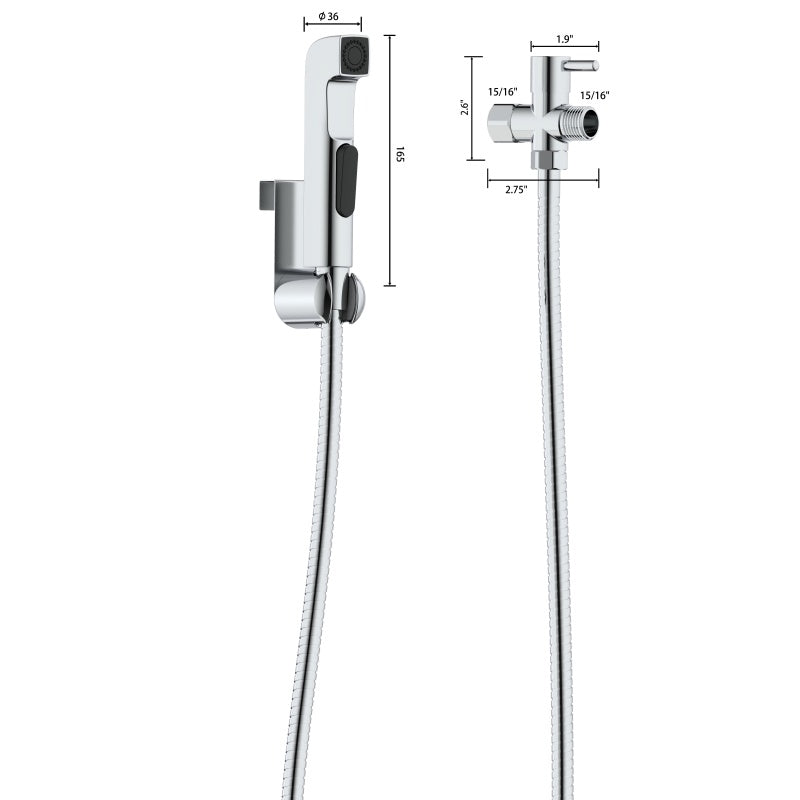 Toilet Bidet Sprayer - Adjustable Pressure Handheld Spray