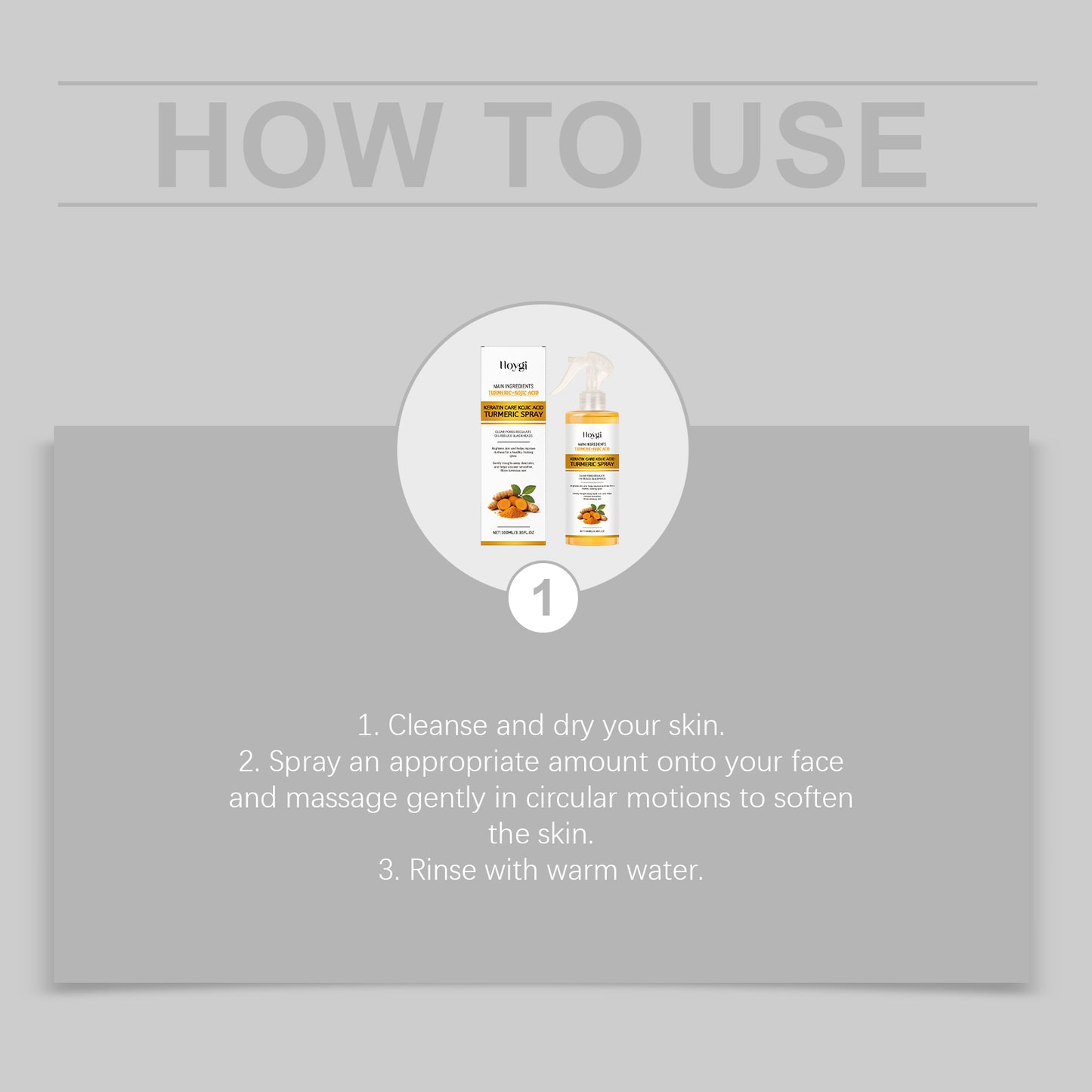 Kojic Acid Turmeric Exfoliating Face Spray - 100ml Brightening Skin Care
