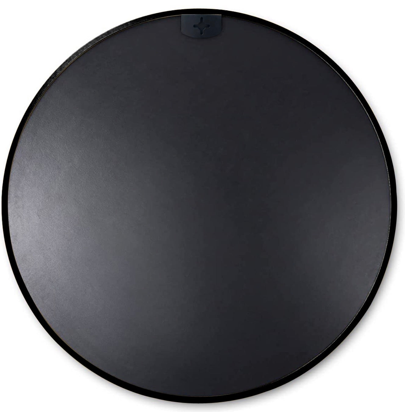 20-Inch Black Metal Round Bathroom Mirror - Classic Design