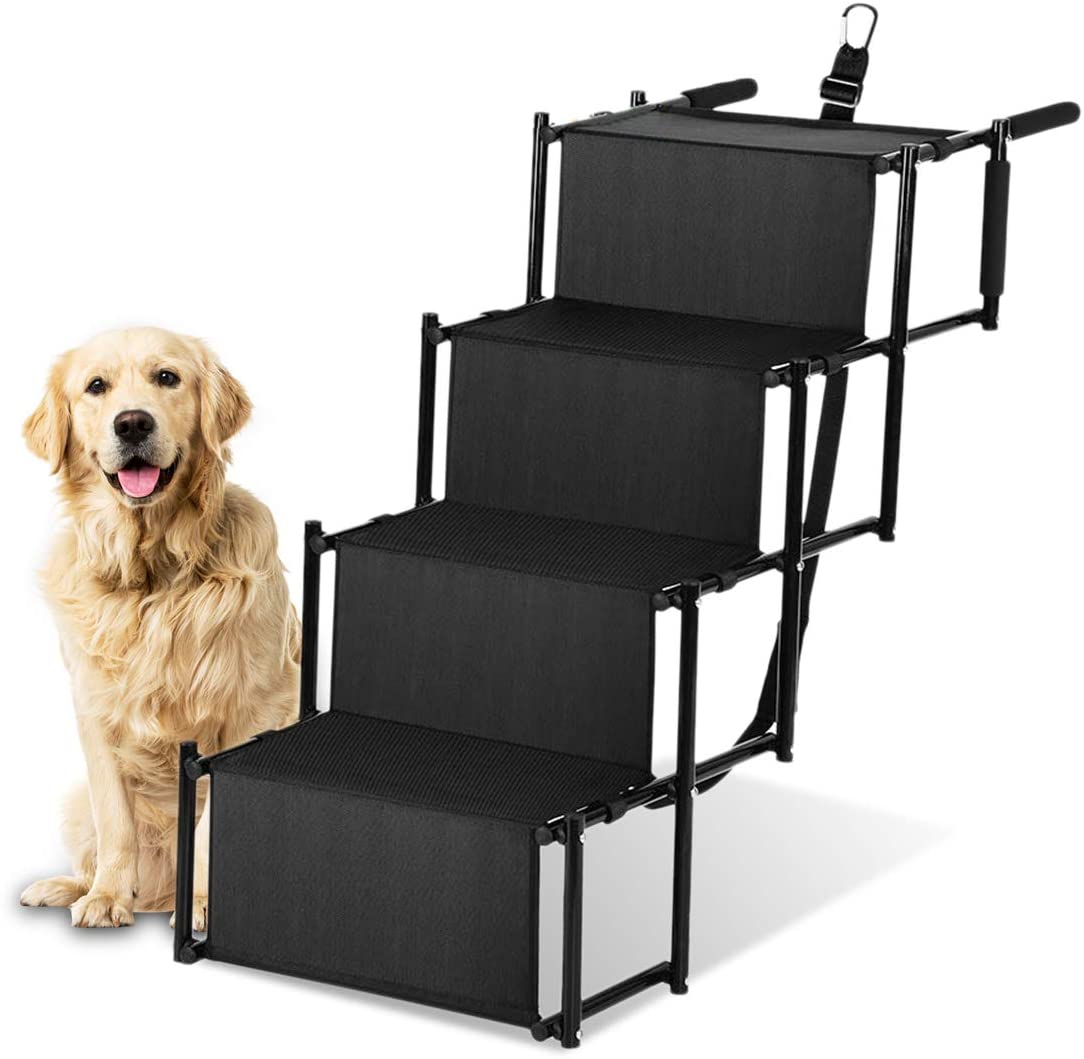 Dog Ramp for Pets Black Non-Slip Foldable Pet Stairs Step Accessory