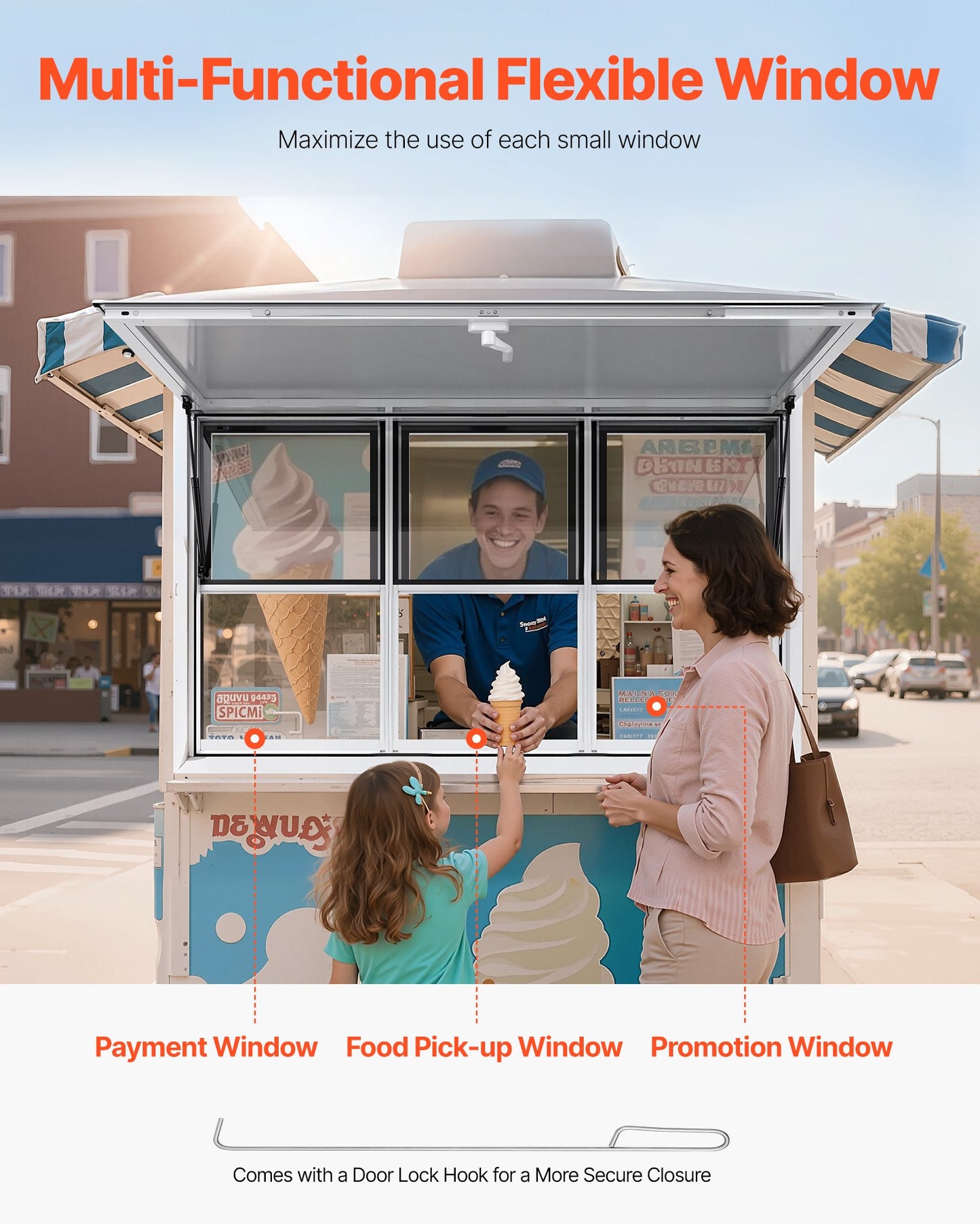 60x36 Inch Concession Stand Serving Window - Aluminum Awning
