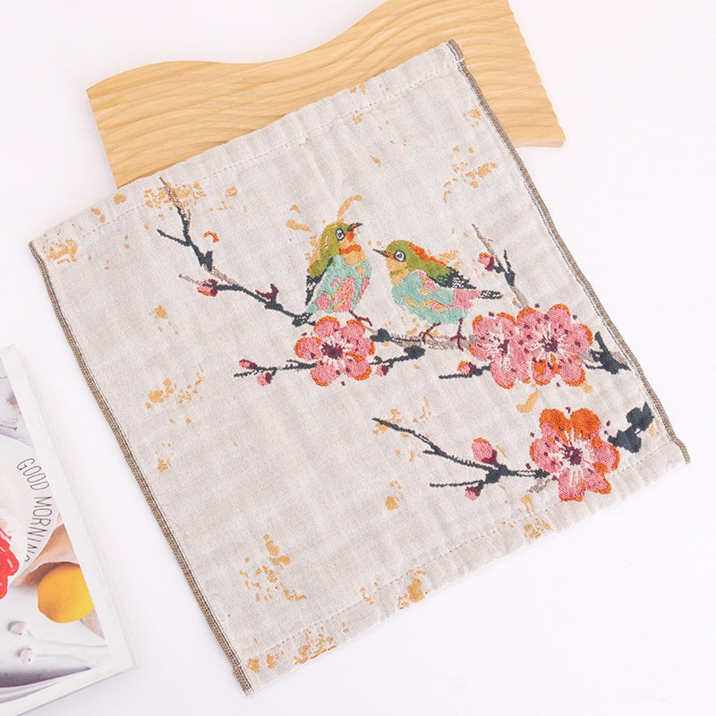 Cotton Gauze Face Towels Set - 4 Harvest Style 36x36cm for Home & Family