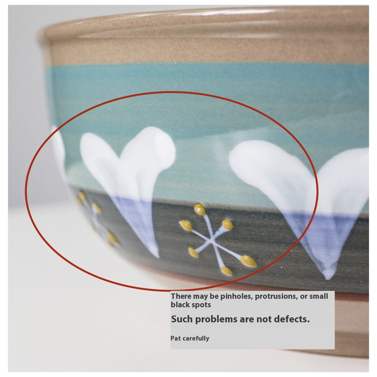 Hand Painted Ceramic Soup Bowl - Creative Flower Design, 7 Inch Multi-Color