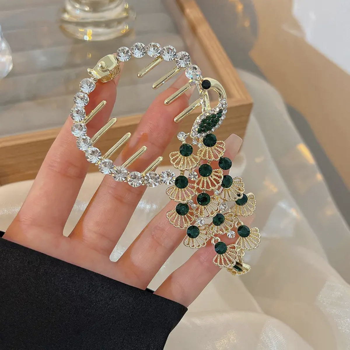 Peacock Hair Clip with Ball Head Clasp - Multiple Colors