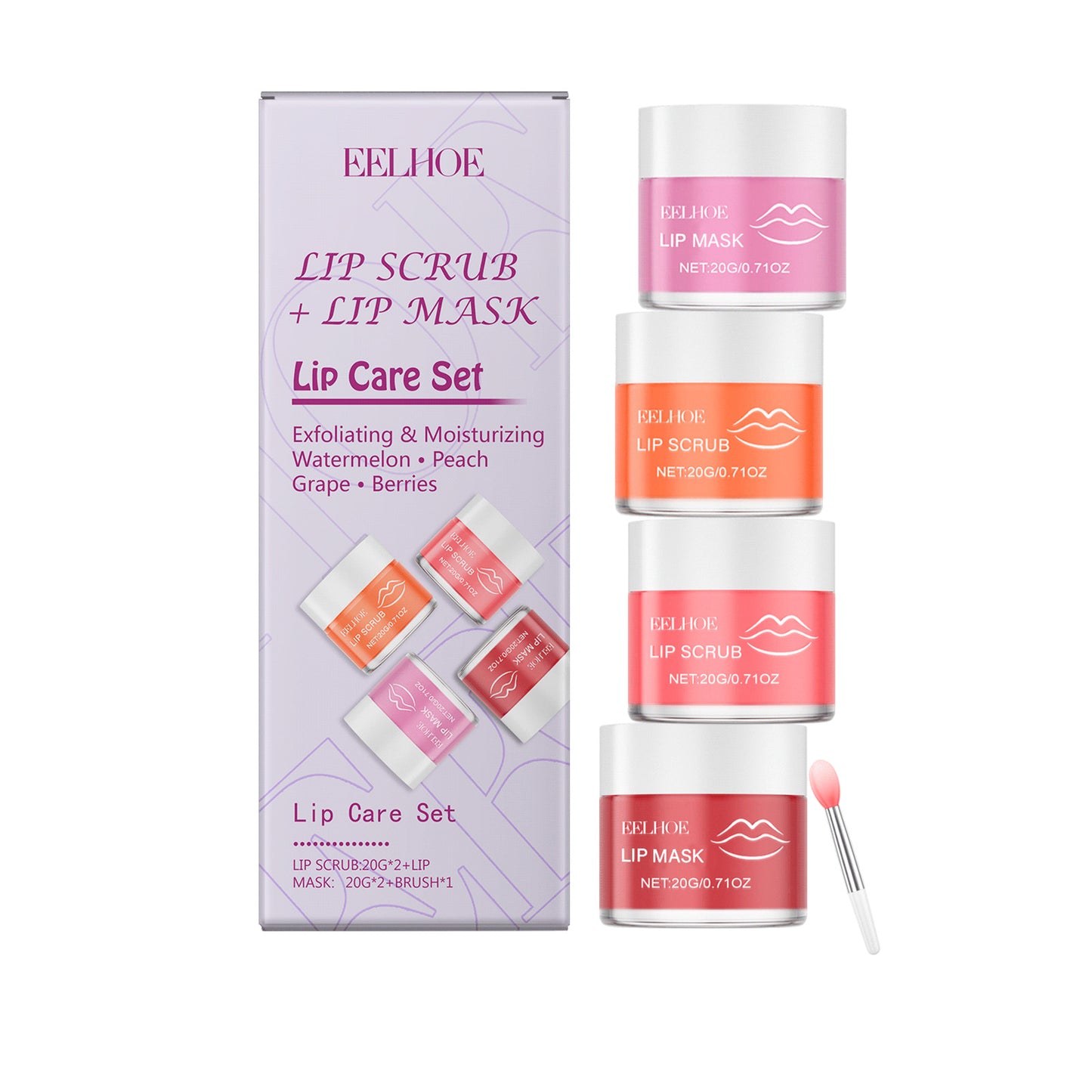Nourishing Lip Care Set - Exfoliating Lip Scrub and Hydrating Lip Mask