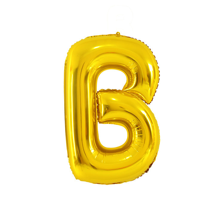 Gold Letter Balloon Set for Birthday Wedding Celebration - Aluminum Foil Party Decor