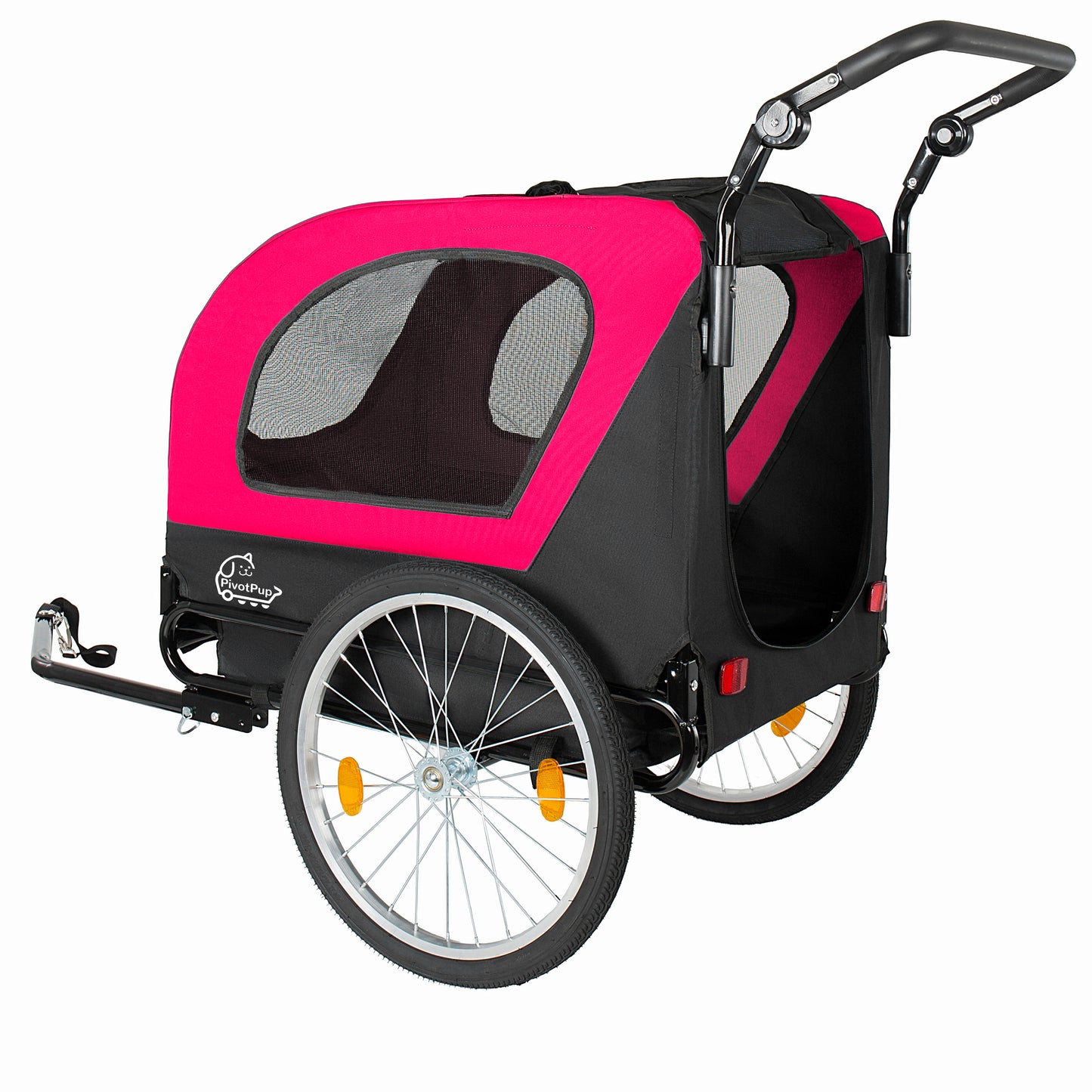 2-in-1 Bike Trailer & Pet Stroller For Dogs Up To 110lbs Foldable