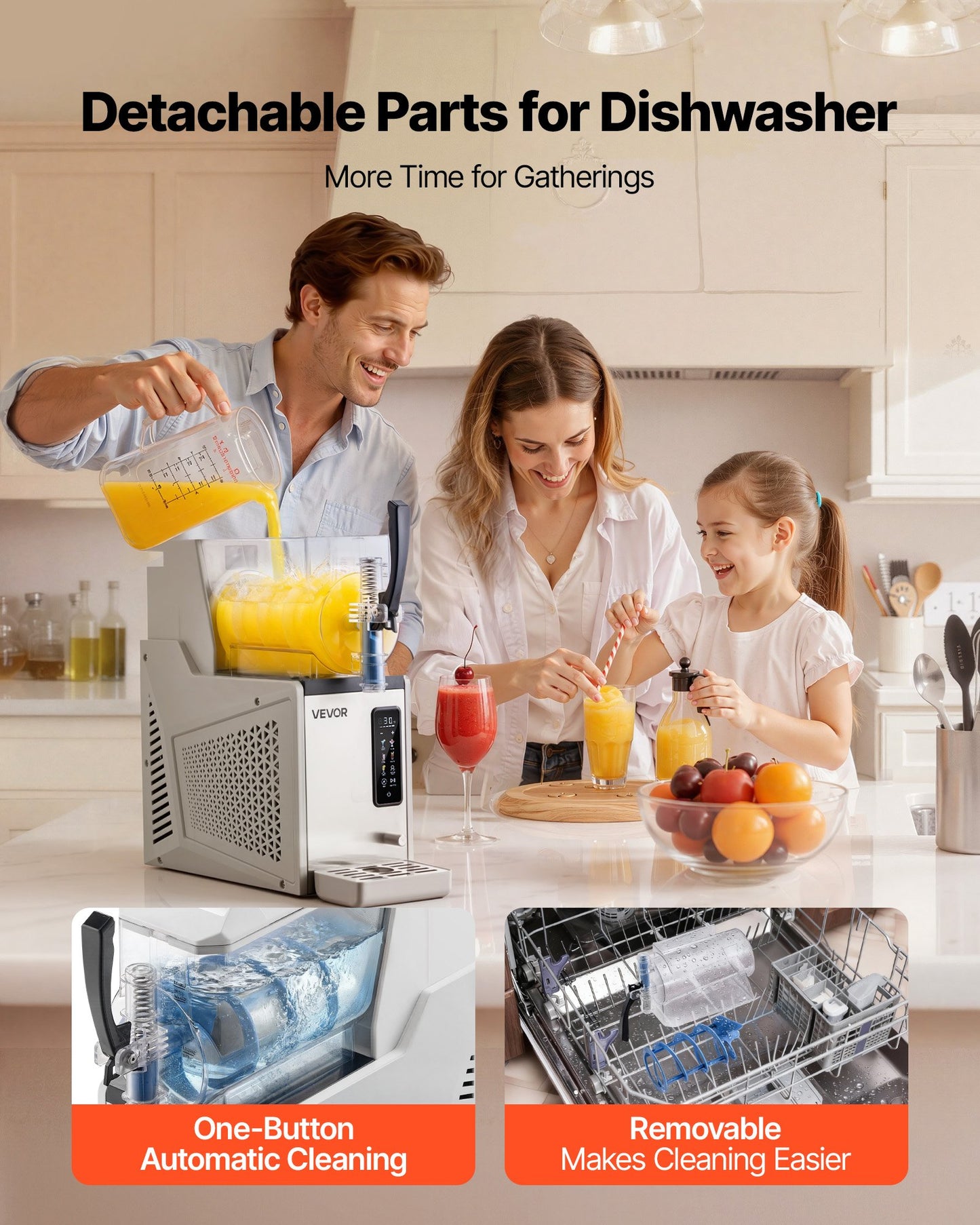 3L Slushie Machine for Frozen Drinks - No Ice Needed, Self-Cleaning