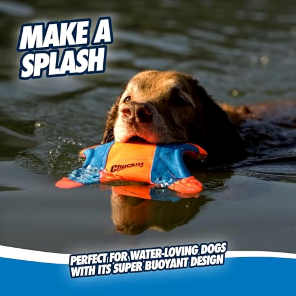 Floating Dog Fetch Toy - Soft Durable Polyester Squirrel - 9.5 Inch