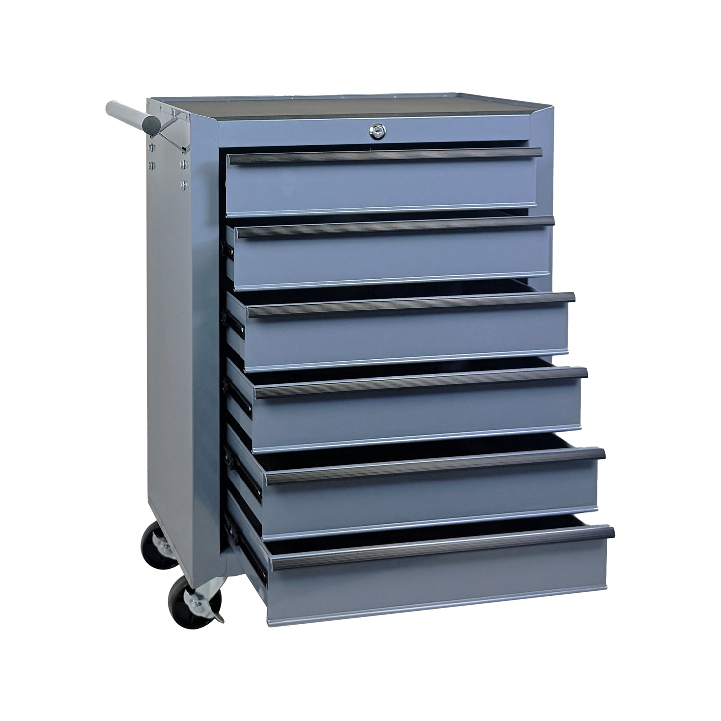 Rolling Metal Tool Chest with 6 Drawers - 20 Inch Steel Storage Cabinet, Grey