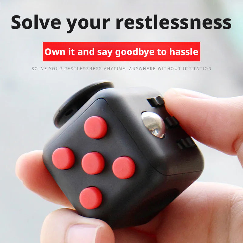 Rubik's Cube Decompression Dice Gray Black - Stress Relief Fidget Toy